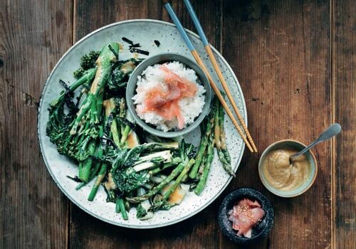 Misogroenten-met-sushirijst-en-ingelegde-gember2